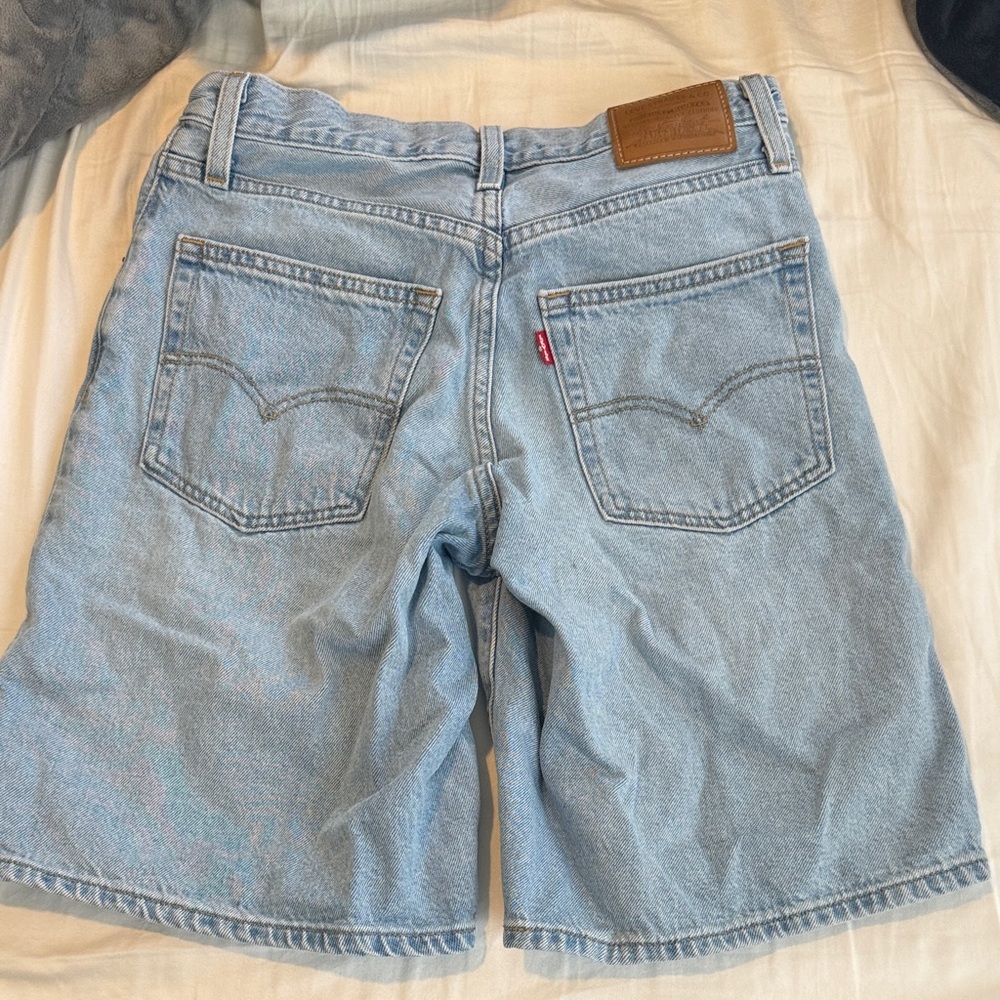Women's Light Blue Denim Jorts - Picture 3 of 5